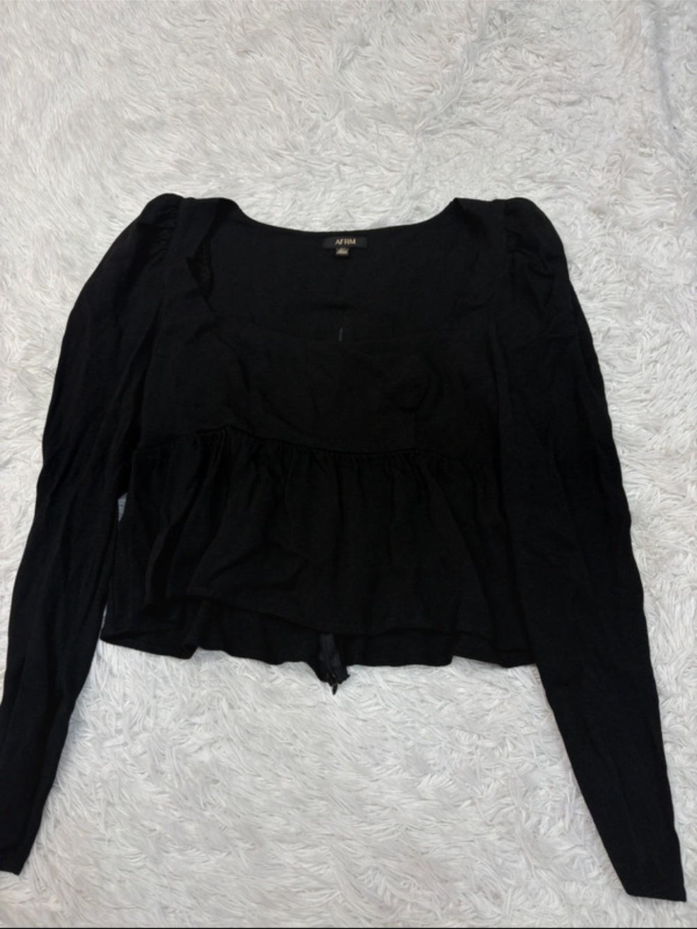 AFRM black peplum blouse